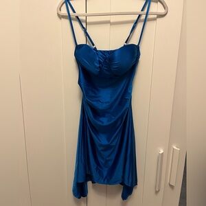 Blue Satin Dress